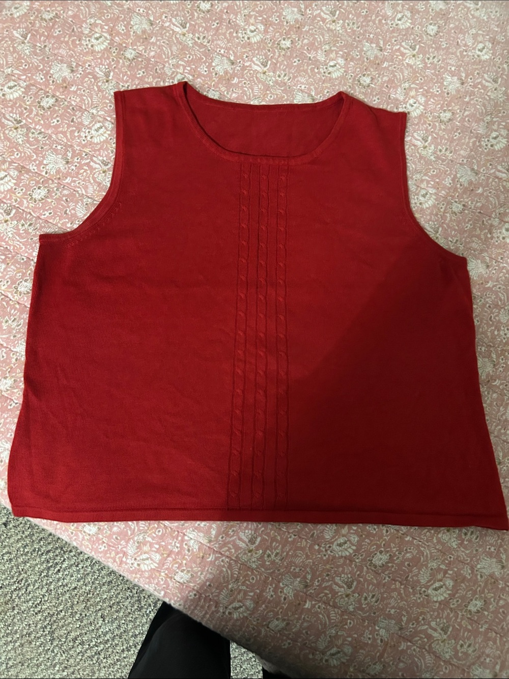 Classic Red Sleeveless Knit Top